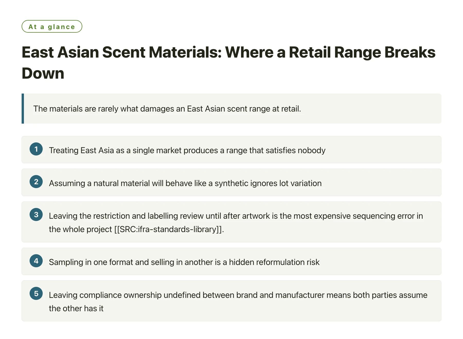 East Asian Scent Materials: Where a Retail Range Breaks Down——全文要点速览